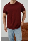 Basic Kollar Dar Kesim Tshirt - Kahverengi