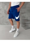 BASKI DETAY 2 İPLİK ŞORT - MAVİ