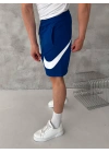 BASKI DETAY 2 İPLİK ŞORT - MAVİ
