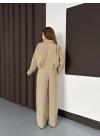 Ceket Palazzo Takım - Krem