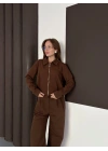 Ceket Palazzo Takımm - Kahverengi