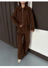 Ceket Palazzo Takımm - Kahverengi