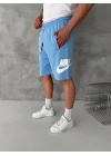 NKE BASKI DETAY 2 İPLİK ŞORT - BEBE MAVİ