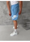 NKE BASKI DETAY 2 İPLİK ŞORT - BEBE MAVİ