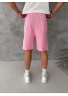 NKE BASKI DETAY 2 İPLİK ŞORT - PEMBE