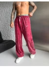 NKE YIKAMALI NAKIŞ 2 İPLİK BAGGY EŞOFMAN - BORDO