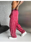 NKE YIKAMALI NAKIŞ 2 İPLİK BAGGY EŞOFMAN - BORDO