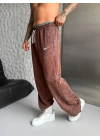 NKE YIKAMALI NAKIŞ 2 İPLİK BAGGY EŞOFMAN - KAHVERENGİ