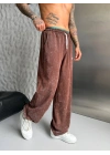 NKE YIKAMALI NAKIŞ 2 İPLİK BAGGY EŞOFMAN - KAHVERENGİ