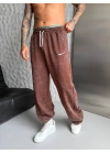 NKE YIKAMALI NAKIŞ 2 İPLİK BAGGY EŞOFMAN - KAHVERENGİ