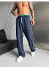 NKE YIKAMALI NAKIŞ 2 İPLİK BAGGY EŞOFMAN - LACİVERT