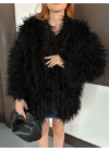 Peluş Ceket-Siyah