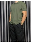 Polo Yaka Kollar Dar Kesim Tshirt - Haki