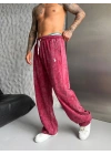 POLO YIKAMALI NAKIŞ 2 İPLİK BAGGY EŞOFMAN - BORDO