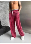 POLO YIKAMALI NAKIŞ 2 İPLİK BAGGY EŞOFMAN - BORDO