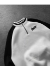 STW BASKI DETAY YARIM FERMUAR 3 İPLİK SWEAT - BEYAZ