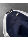 STW BASKI DETAY YARIM FERMUAR 3 İPLİK SWEAT - LACİVERT