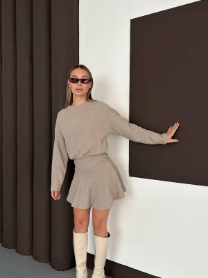 Zara Büzgüllü Elbise - Krem