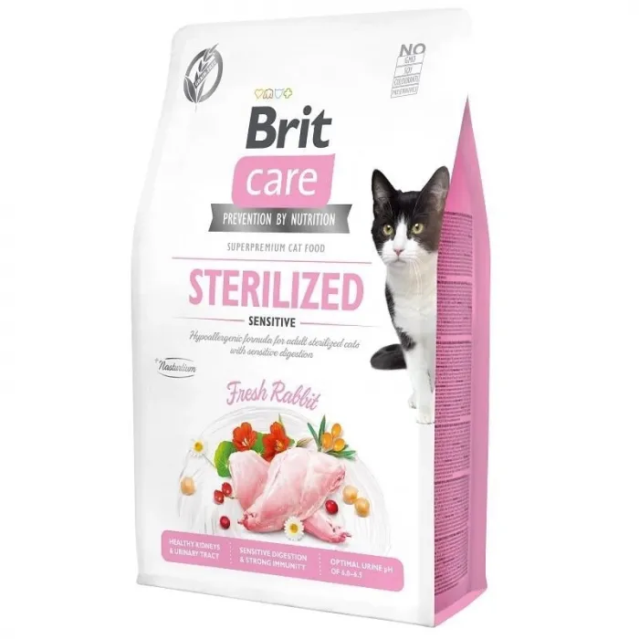 BRİT CARE CAT STERILISED SENSİTİVE RABBİT GRAİN FREE 2 KG