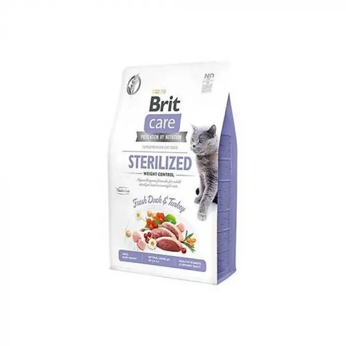 BRİT CARE CAT STERLISED WEIGHT CONTROL DUCK & TURKEY GRAİN FREE 2 KG