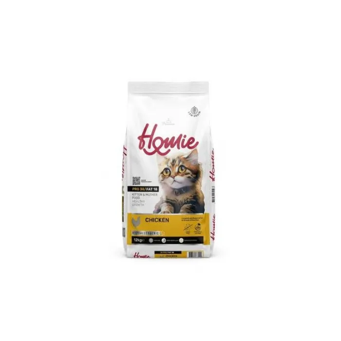 HOMİE LOW GRAIN SUPER PREMIUM KITTEN & MOTHER CAT CHICKEN 12KG