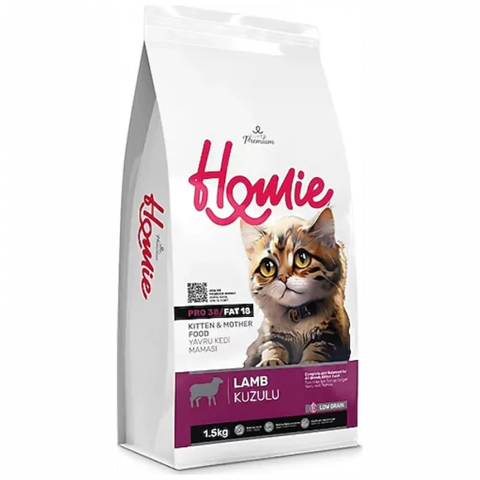 HOMİE LOW GRAIN SUPER PREMIUM KITTEN & MOTHER LAMB 1,5KG