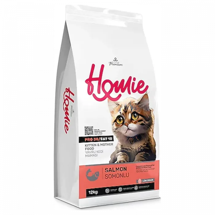 HOMİE LOW GRAIN SUPER PREMIUM KITTEN & MOTHER SALMON 12KG
