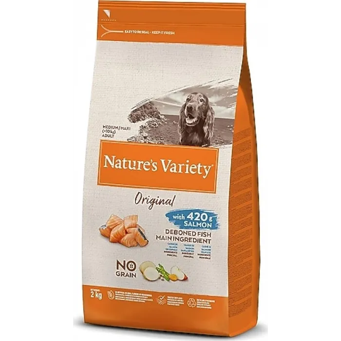 NATURES VARIETY ADULT MEDIUM MAXI NORWEC SALMON GRAIN FREE 10KG
