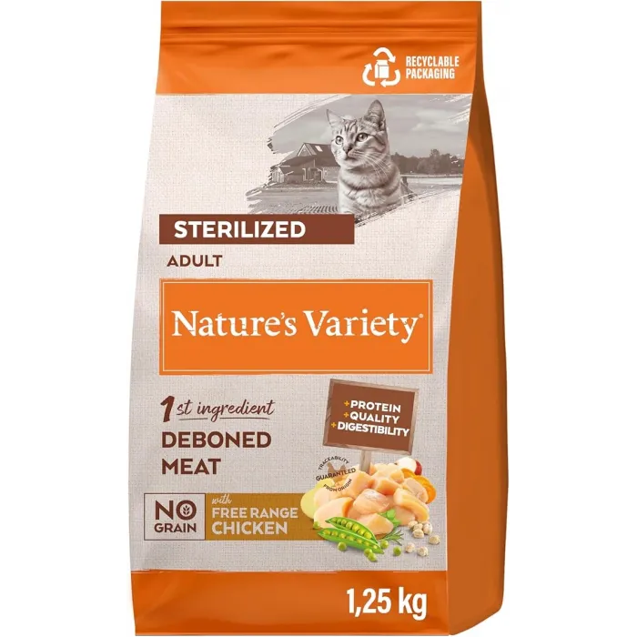 NATURES VARIETY ADULT STERILISED CHICKEN GRAIN FREE 1,25KG