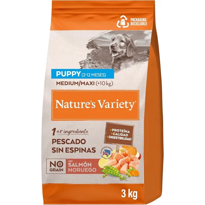 NATURES VARIETY JUNIOR MEDIUM MAXI SALMON GRAIN FREE 3KG