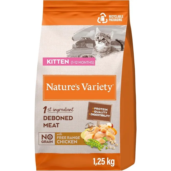 NATURES VARIETY KITTEN CHICKEN GRAIN FREE 1,25KG