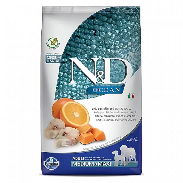 N&D A.G. OCEAN ADULT MEDIUM MAXI MORİNA BALIK PORTAKAL 2,5 KG