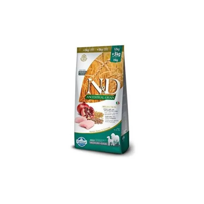 N&D A.G. ADULT SELECTION MEDIUM MAXİ TAVUK & NAR 12+3 KG