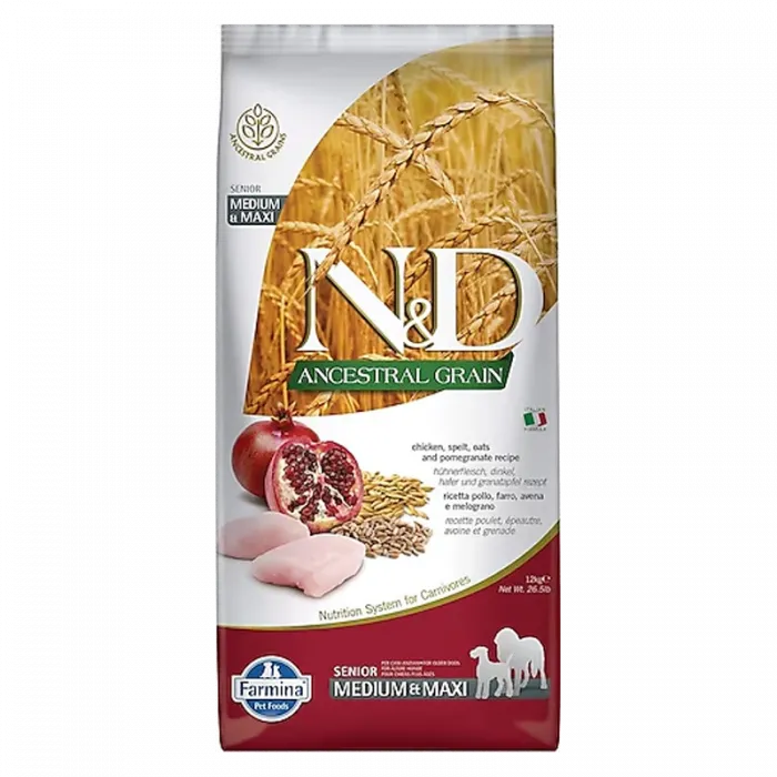 N&D A.G. SENİOR MEDIUM MAXI TAVUK & NAR 12 KG