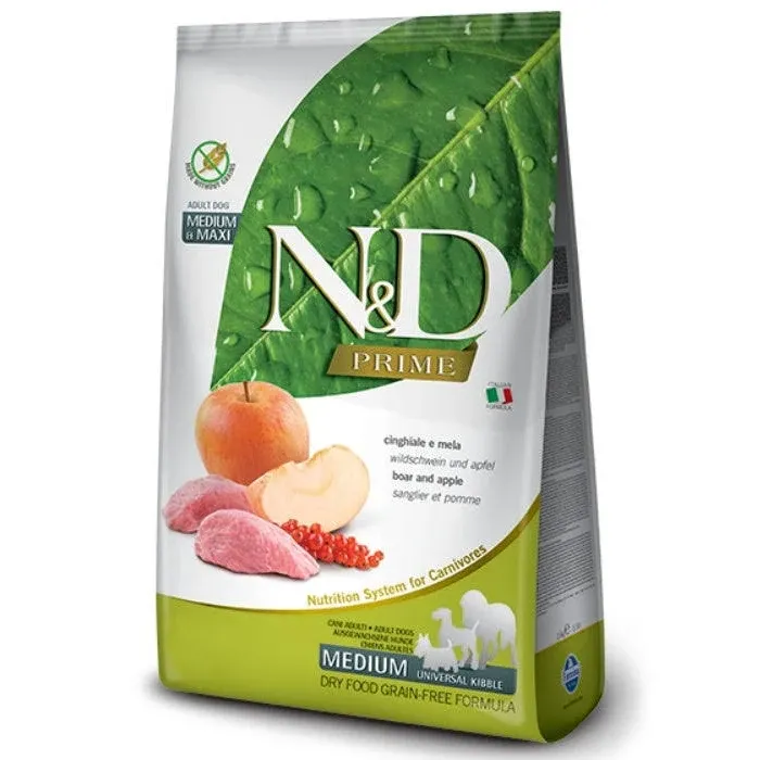 N&D PRIME ADULT MEDIUM MAXI YABAN DOMUZU & ELMA 2,5 KG