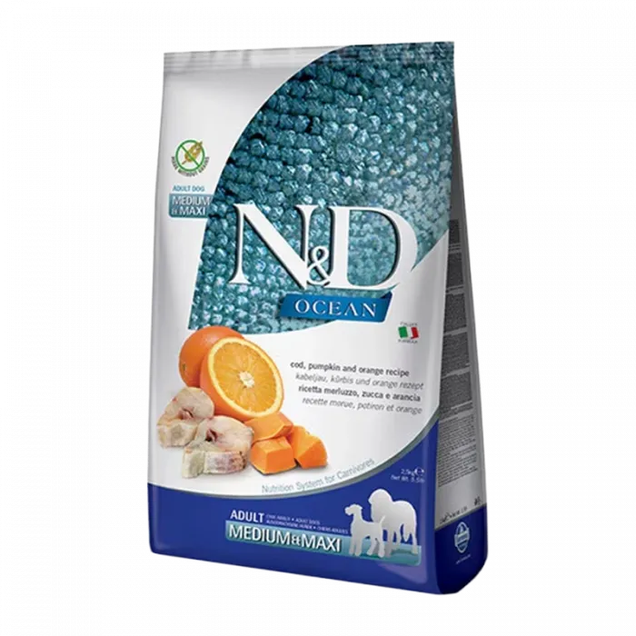 N&D PUMPKIN ADULT MEDIUM MAXI BALIK & PORTAKAL 12 KG