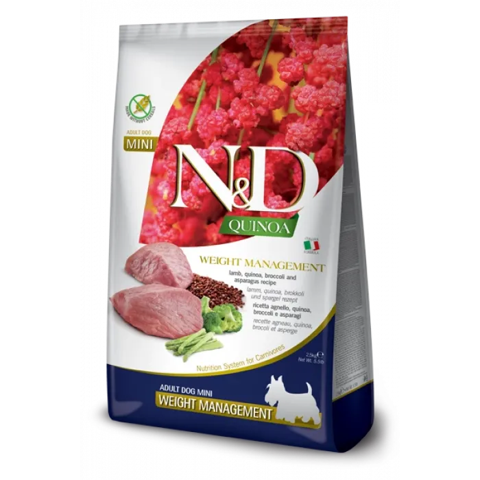 N&D QUINOA WEIGHT MAN. KUZU ADULT MİNİ 2,5 KG