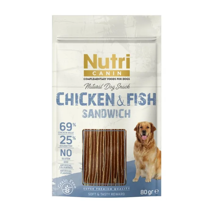 NUTRİ NATURAL DOG SNACK CHICKEN & FISH  80 GR M-002