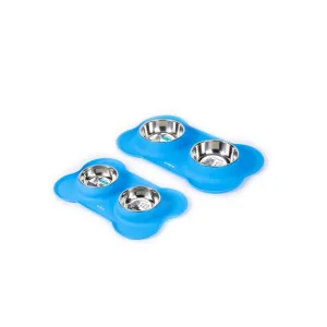 M-PETS DUET SILICONE MAT MAMA & SU KABI BLUE 2*200 ML 60530899