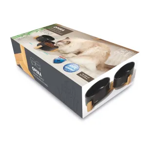 M-PETS OPERA SERAMİK MAMA & SU KABI BAMBOO BLACK 2x350ML 10553899
