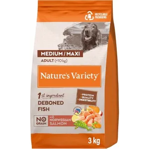 NATURES VARIETY ADULT MEDIUM MAXI SALMON GRAIN FREE 3KG