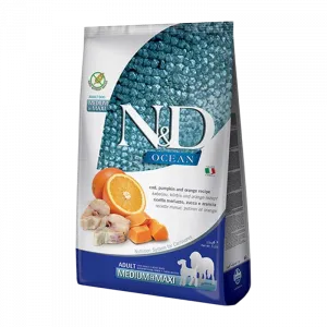 N&D PUMPKIN ADULT MEDIUM MAXI BALIK & PORTAKAL 12 KG