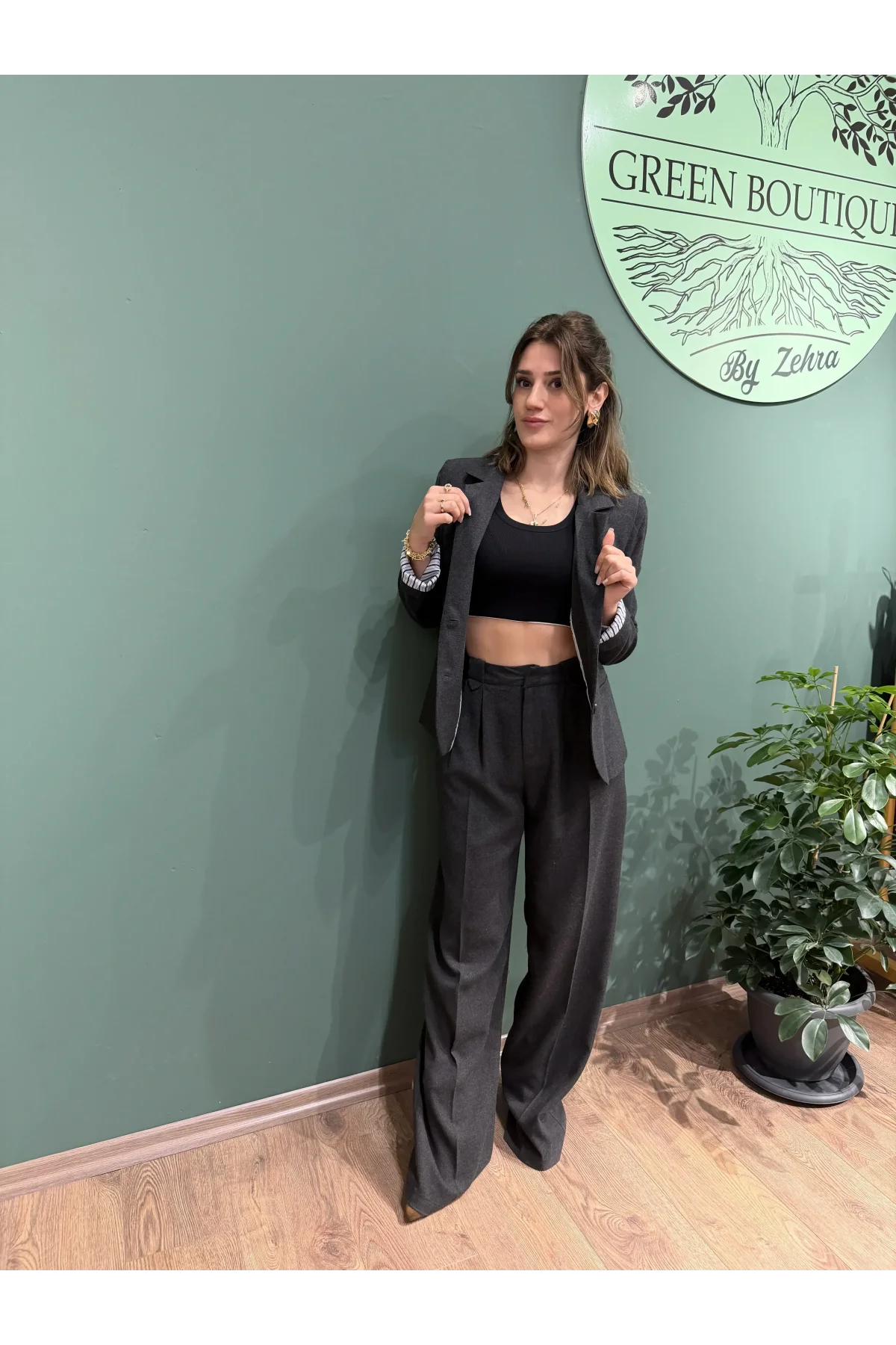 Kumaş Ceket Pantolon Takım Antrasit