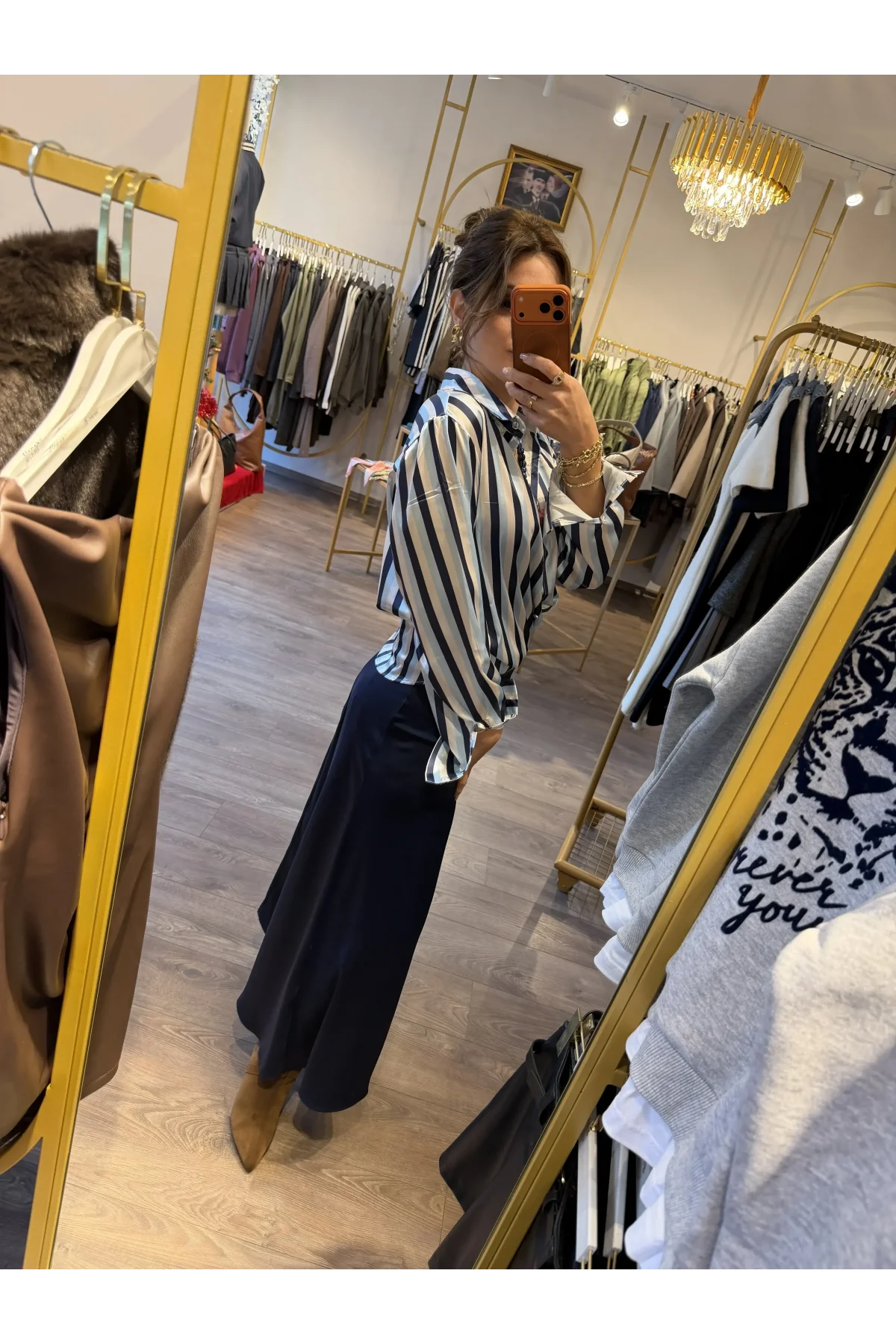 Midi Boy Saten Etek Lacivert