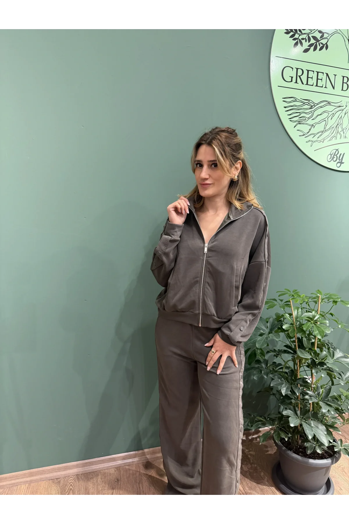 Modal Kumaş Premium Eşofman Takım Haki