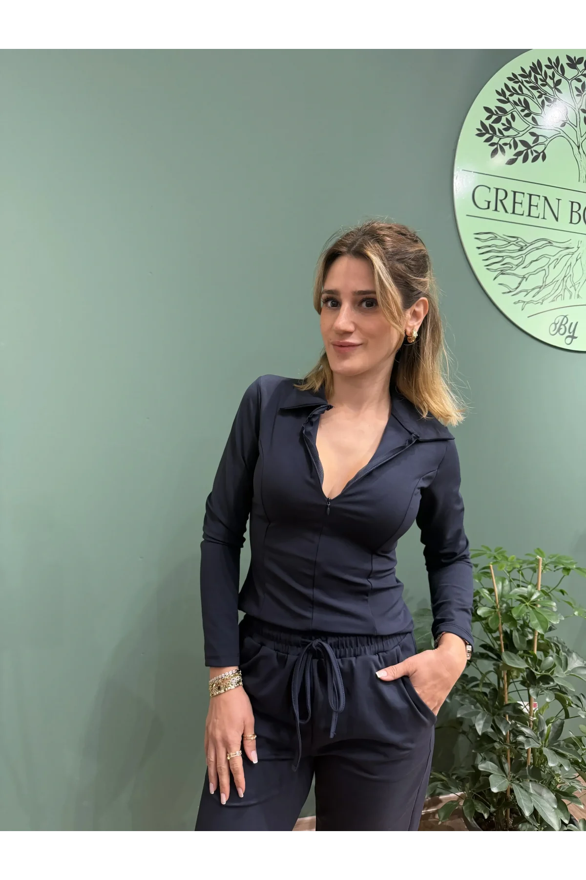 Modal Kumaş Beli ve Paçası Lastikli Eşofman Takım Lacivert