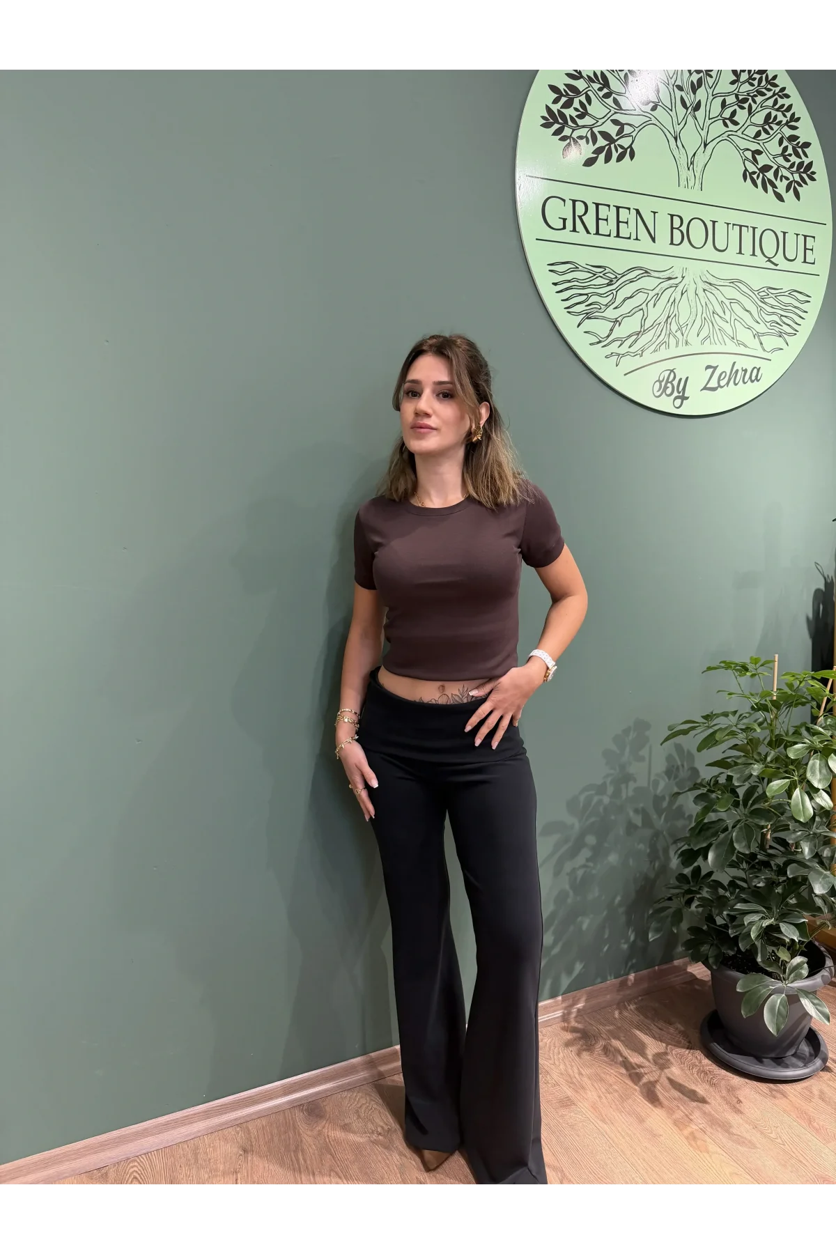 Modal Kumaş İspanyol Paça Tayt Siyah