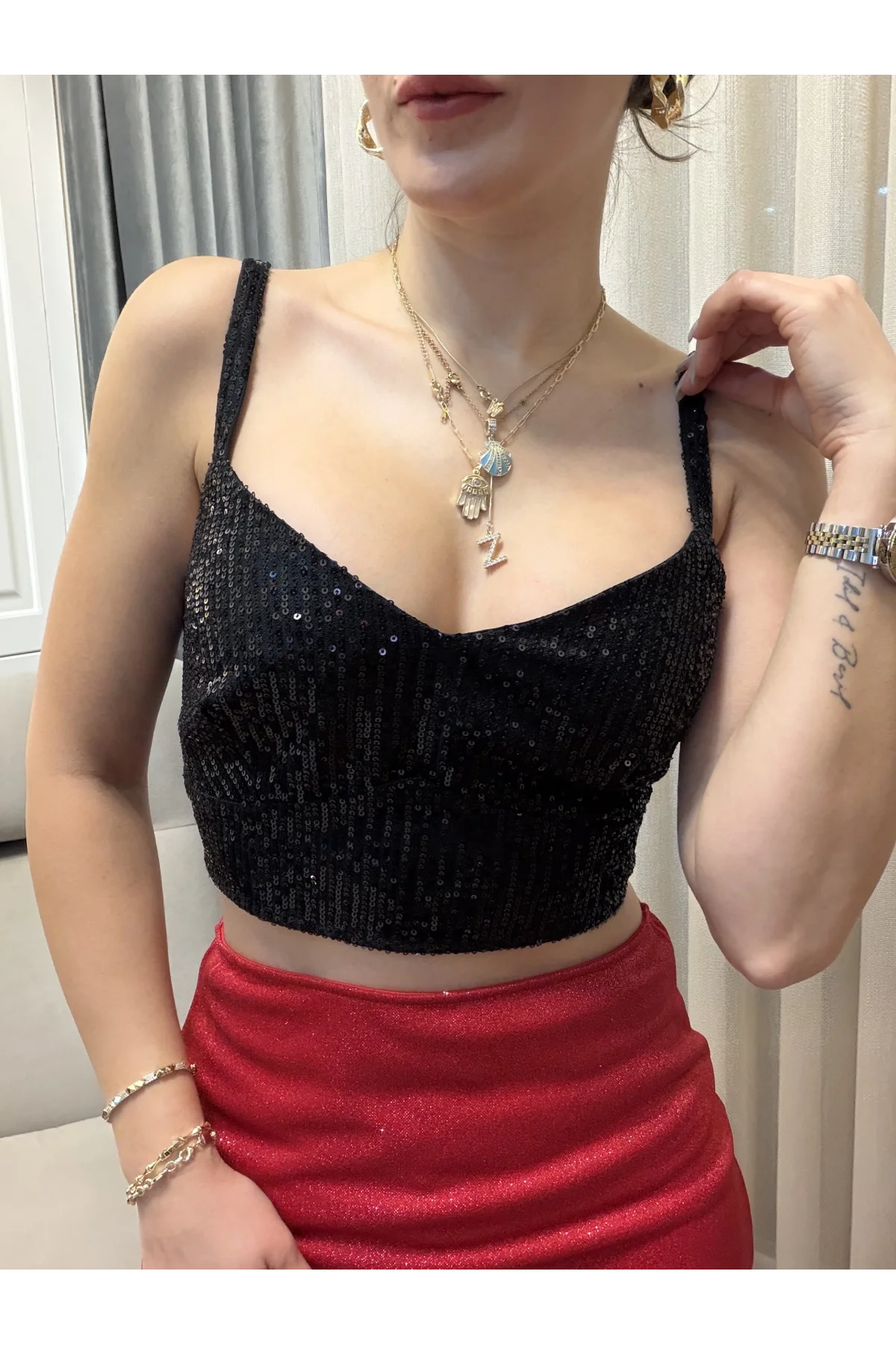 Pul Payet Crop Siyah