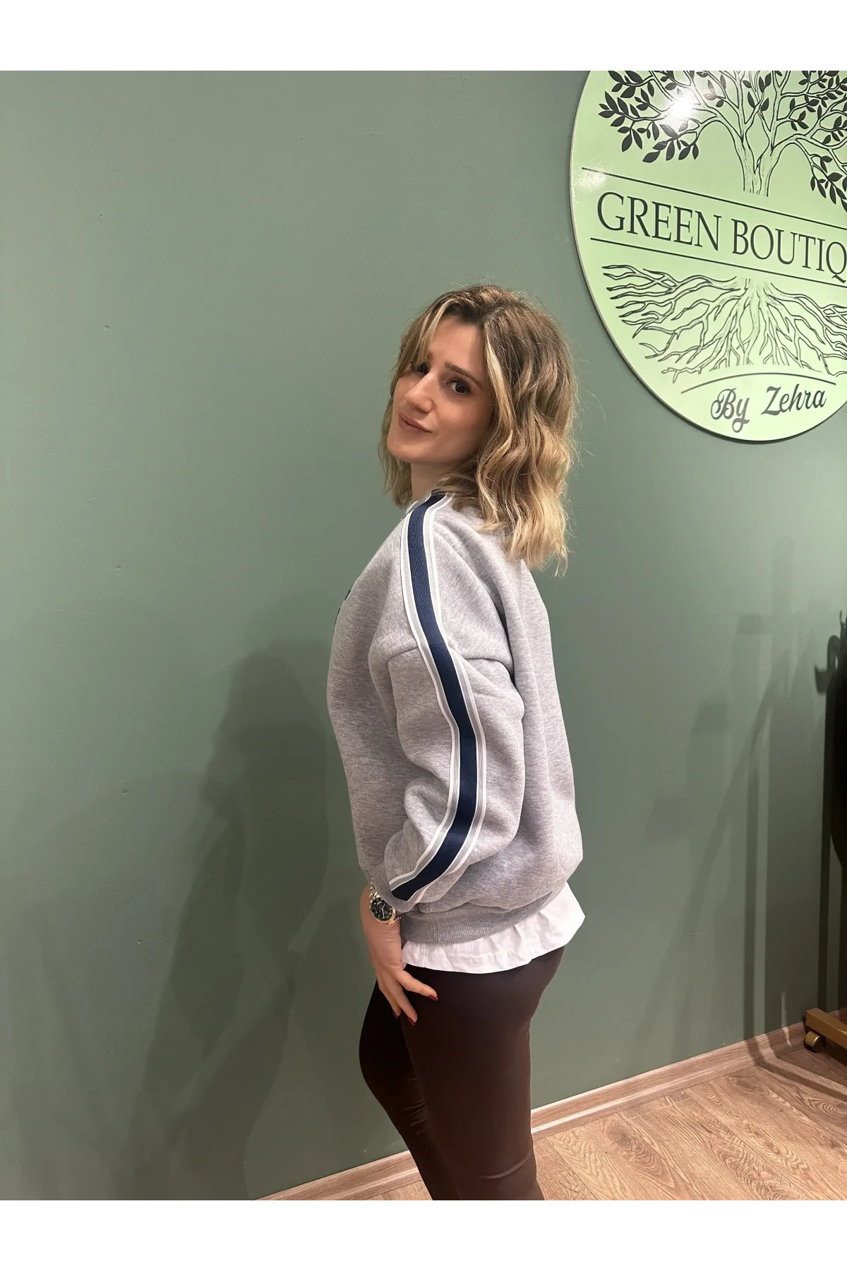 Quzu Kaplan Baskı Detaylı Oversize Sweatshirt Grimelanj