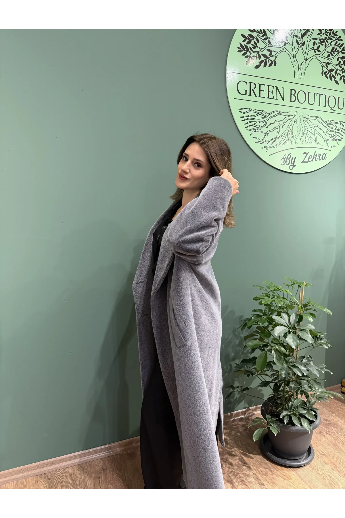 Tay Tüyü Kaşe Kaban Antrasit